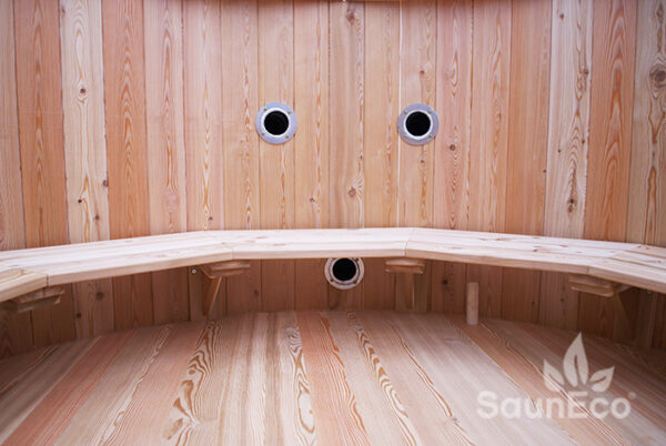 Large wooden hot tub from Sauneco