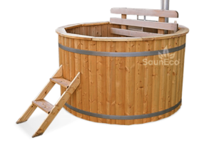 Large wooden hot tub from Sauneco