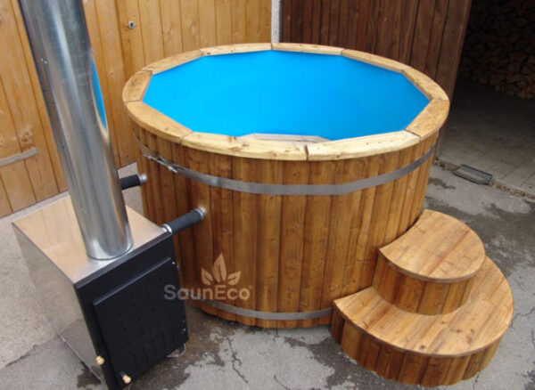 Wood Stairs For Hot Tub From Sauneco